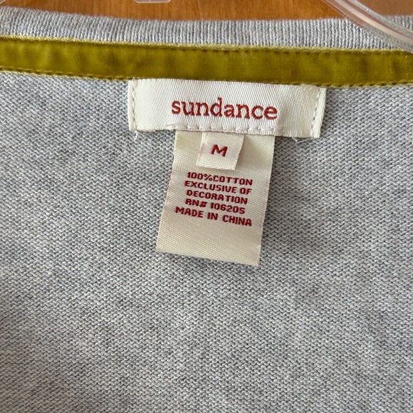 Sundance Gray Cardigan with Pink and Gold Floral Embroidery - Picture 2 of 3